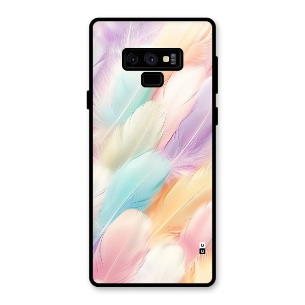 Pastel Feather Glass Back Case for Galaxy Note 9