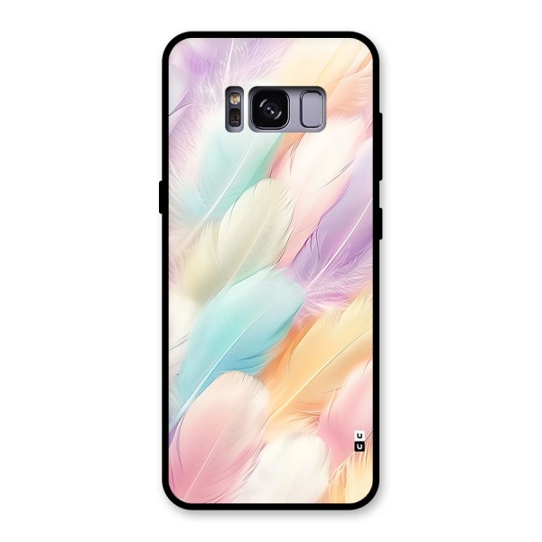 Pastel Feather Glass Back Case for Galaxy S8