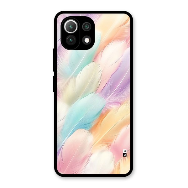 Pastel Feather Glass Back Case for Mi 11 Lite