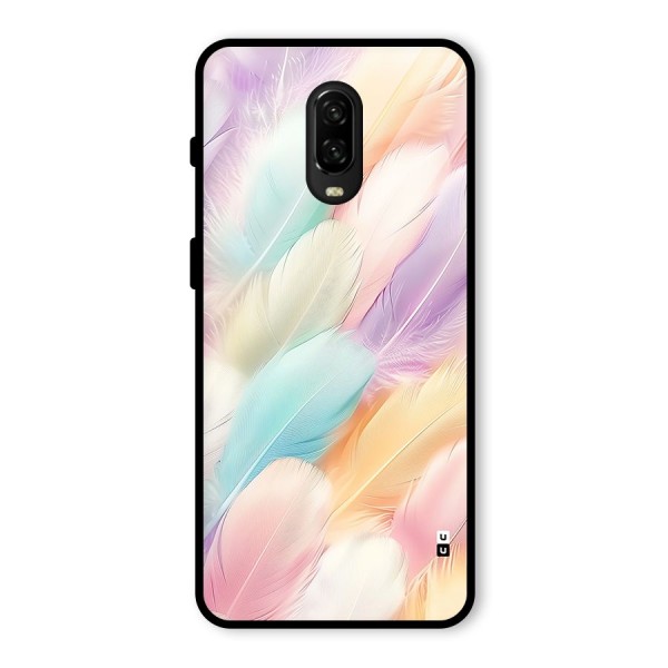 Pastel Feather Glass Back Case for OnePlus 6T