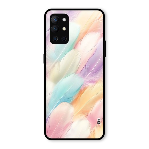 Pastel Feather Glass Back Case for OnePlus 9R