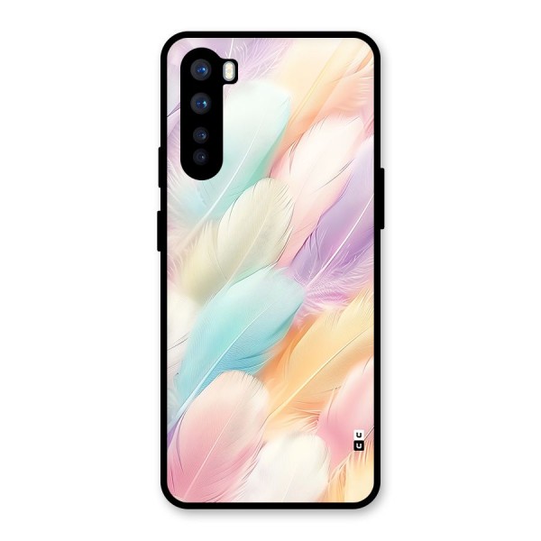 Pastel Feather Glass Back Case for OnePlus Nord