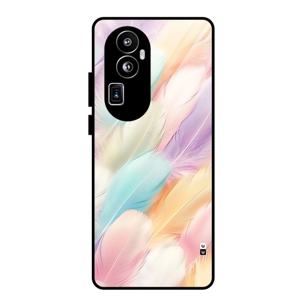 Pastel Feather Glass Back Case for Oppo Reno10 Pro Plus