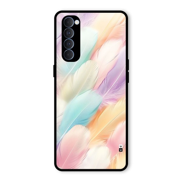 Pastel Feather Glass Back Case for Oppo Reno4 Pro