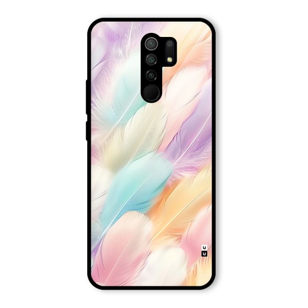 Pastel Feather Glass Back Case for Poco M2