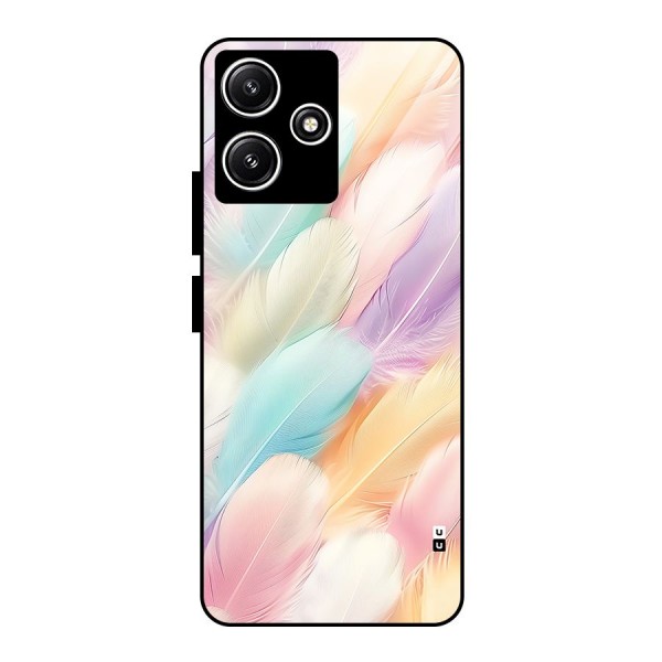 Pastel Feather Glass Back Case for Poco M6 Pro