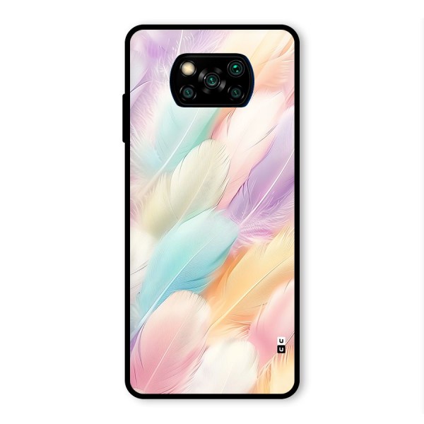 Pastel Feather Glass Back Case for Poco X3 Pro