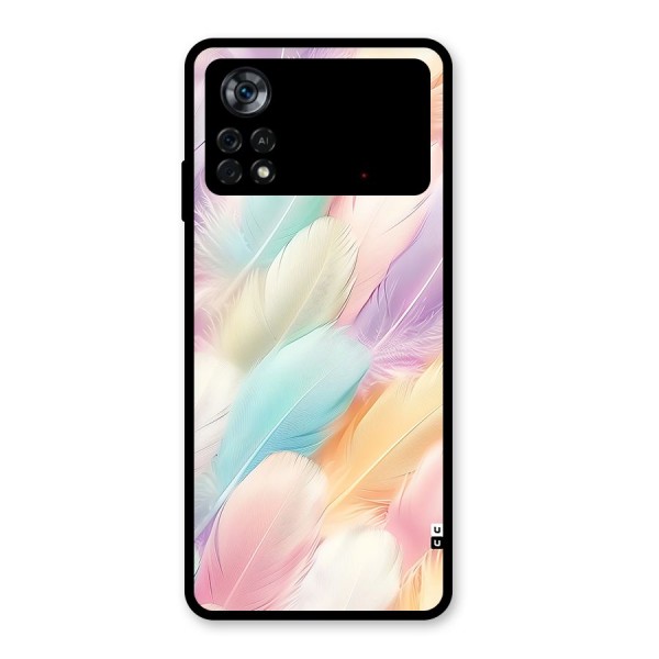 Pastel Feather Glass Back Case for Poco X4 Pro 5G