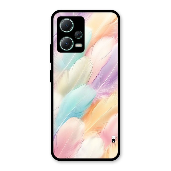 Pastel Feather Glass Back Case for Poco X5