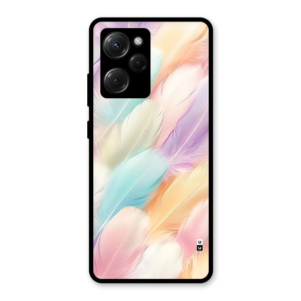 Pastel Feather Glass Back Case for Poco X5 Pro