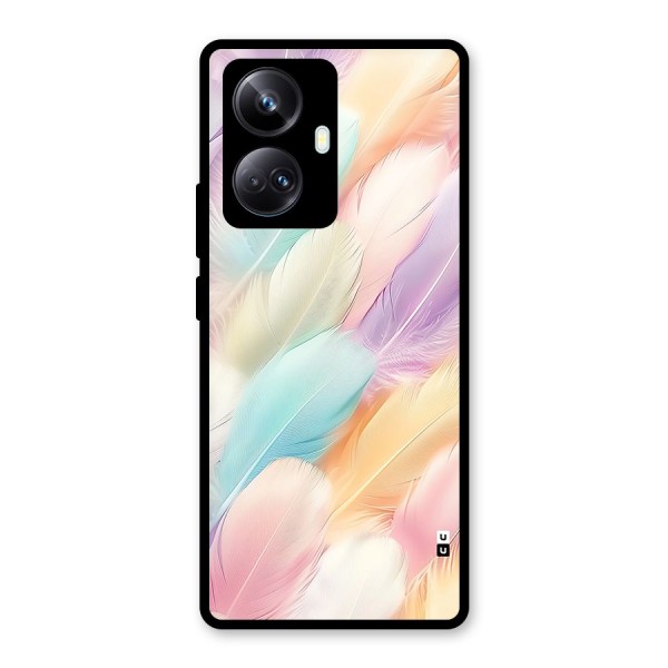 Pastel Feather Glass Back Case for Realme 10 Pro Plus