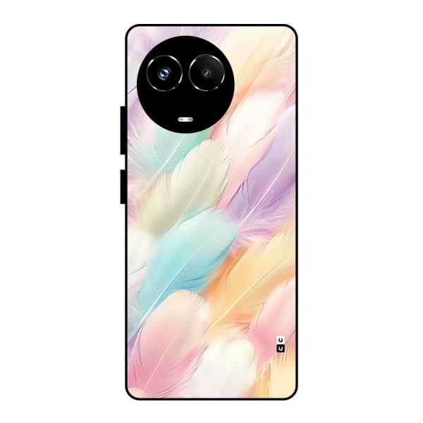 Pastel Feather Glass Back Case for Realme 11X