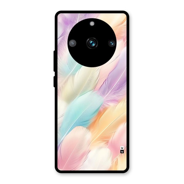 Pastel Feather Glass Back Case for Realme 11 Pro Plus