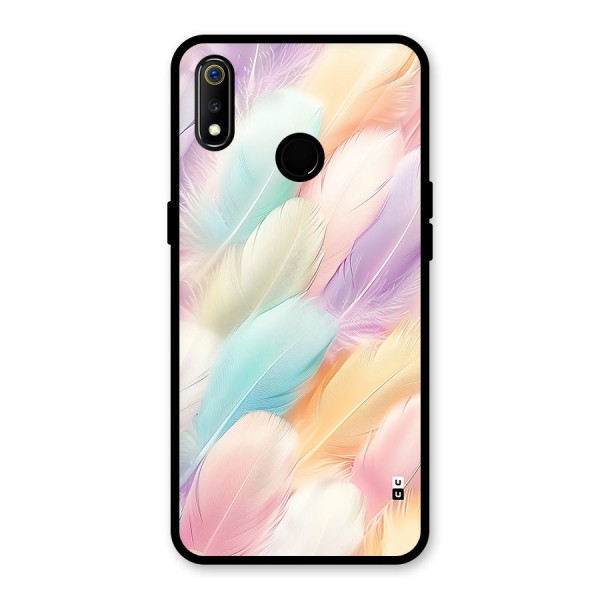 Pastel Feather Glass Back Case for Realme 3