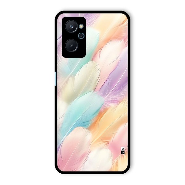 Pastel Feather Glass Back Case for Realme 9i