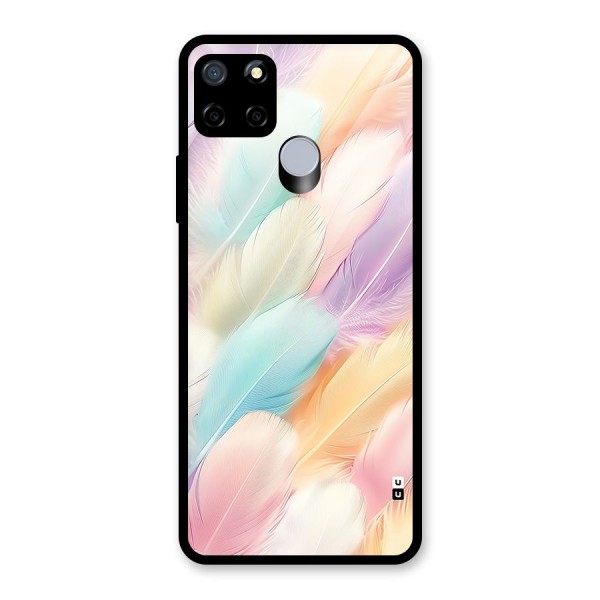 Pastel Feather Glass Back Case for Realme C12