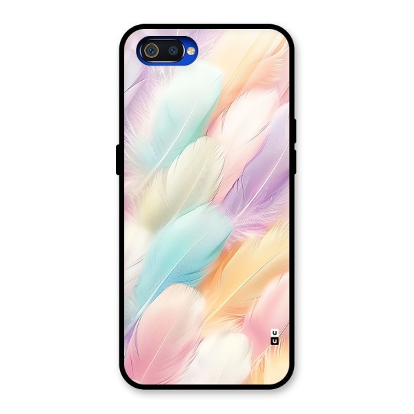 Pastel Feather Glass Back Case for Realme C2