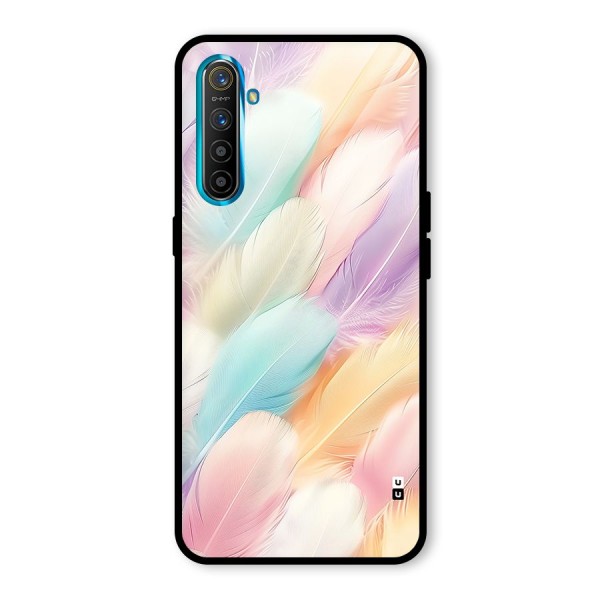 Pastel Feather Glass Back Case for Realme X2