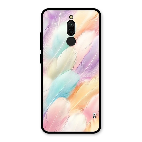 Pastel Feather Glass Back Case for Redmi 8