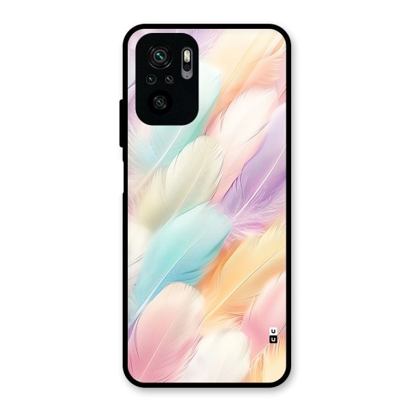 Pastel Feather Glass Back Case for Redmi Note 10S