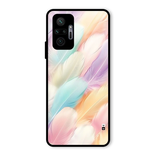 Pastel Feather Glass Back Case for Redmi Note 10 Pro