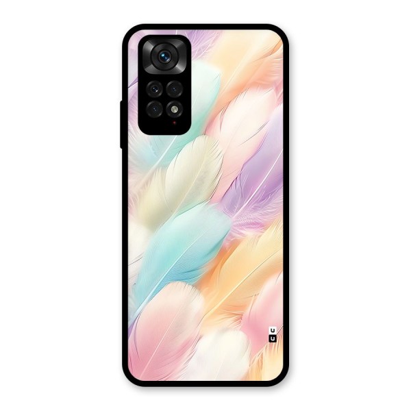 Pastel Feather Glass Back Case for Redmi Note 11