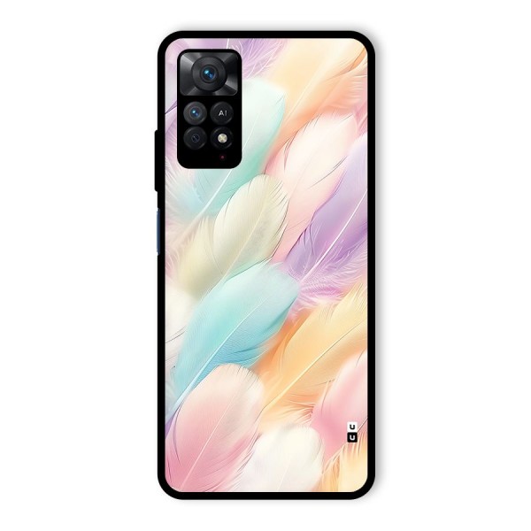 Pastel Feather Glass Back Case for Redmi Note 11 Pro