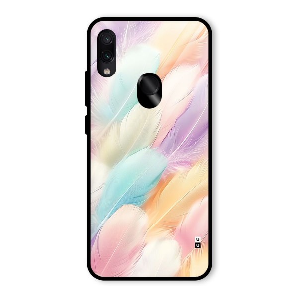 Pastel Feather Glass Back Case for Redmi Note 7