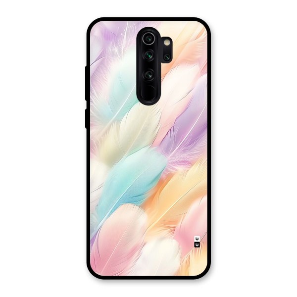 Pastel Feather Glass Back Case for Redmi Note 8 Pro