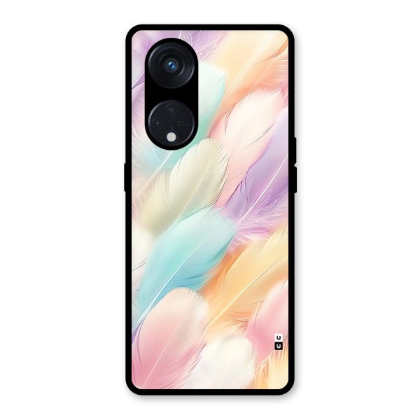 Pastel Feather Glass Back Case for Reno8 T 5G