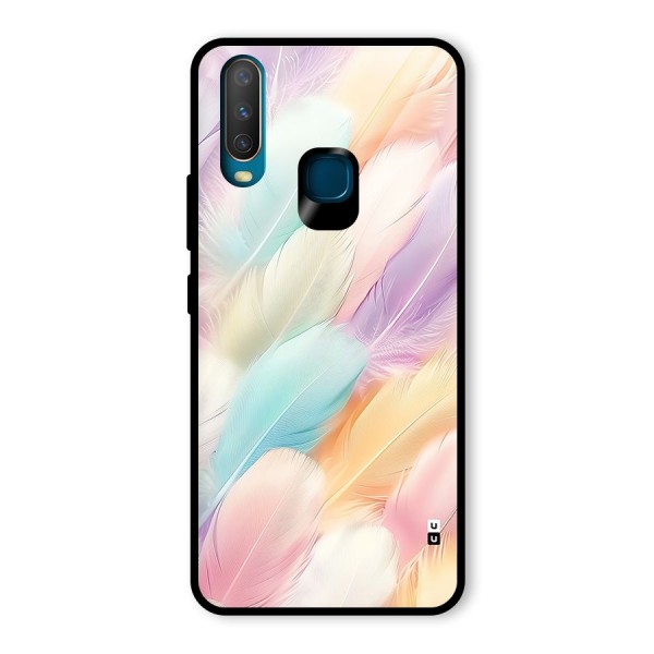 Pastel Feather Glass Back Case for Vivo U10