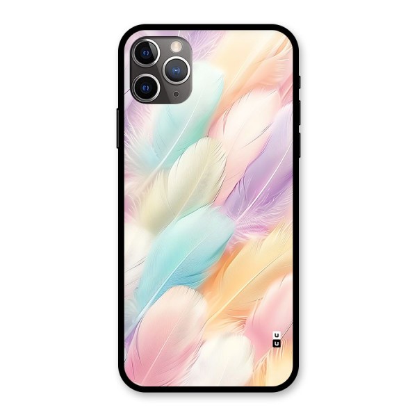 Pastel Feather Glass Back Case for iPhone 11 Pro Max