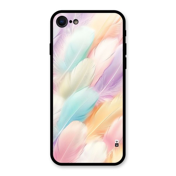 Pastel Feather Glass Back Case for iPhone 7