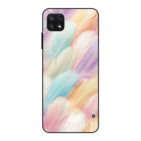 Pastel Feather Metal Back Case for Galaxy A22 5G