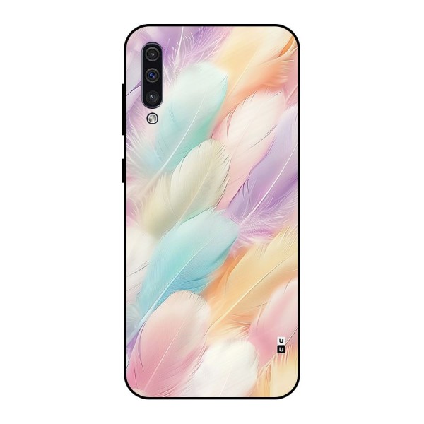 Pastel Feather Metal Back Case for Galaxy A50