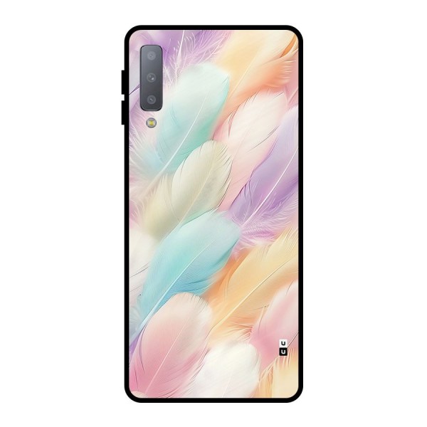 Pastel Feather Metal Back Case for Galaxy A7 (2018)