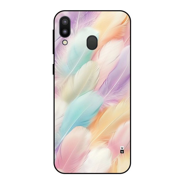 Pastel Feather Metal Back Case for Galaxy M20