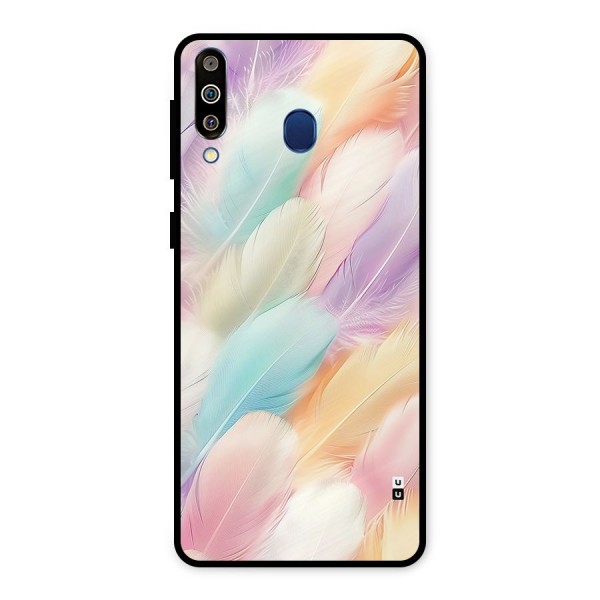 Pastel Feather Metal Back Case for Galaxy M30