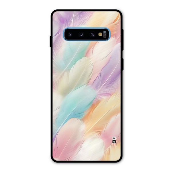 Pastel Feather Metal Back Case for Galaxy S10