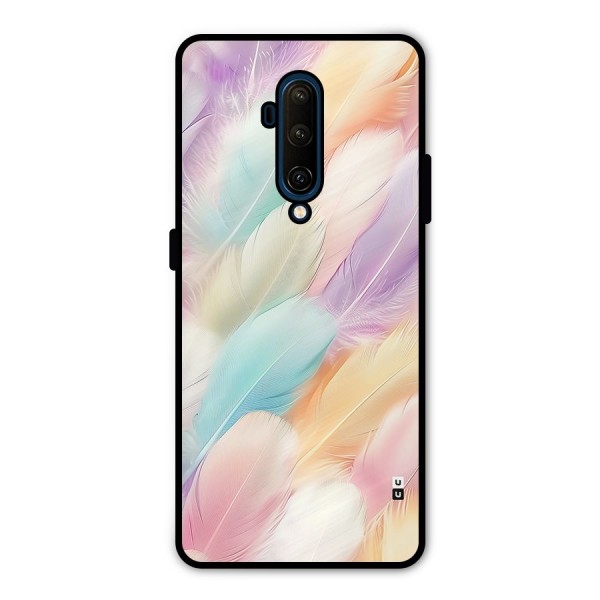 Pastel Feather Metal Back Case for OnePlus 7T Pro