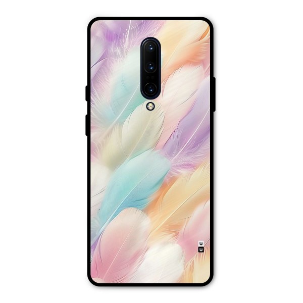 Pastel Feather Metal Back Case for OnePlus 7 Pro