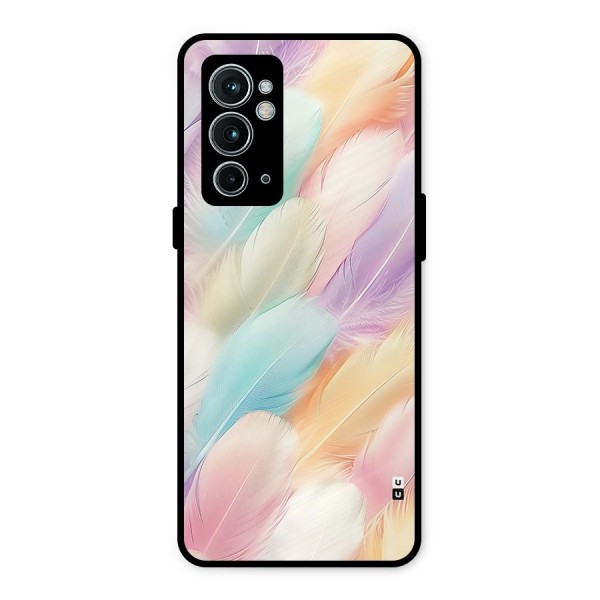 Pastel Feather Metal Back Case for OnePlus 9RT 5G