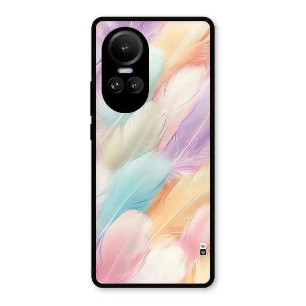 Pastel Feather Metal Back Case for Oppo Reno10 Pro