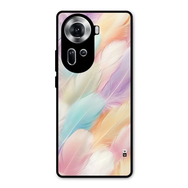 Pastel Feather Metal Back Case for Oppo Reno11 5G