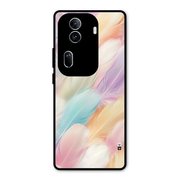 Pastel Feather Metal Back Case for Oppo Reno11 Pro 5G