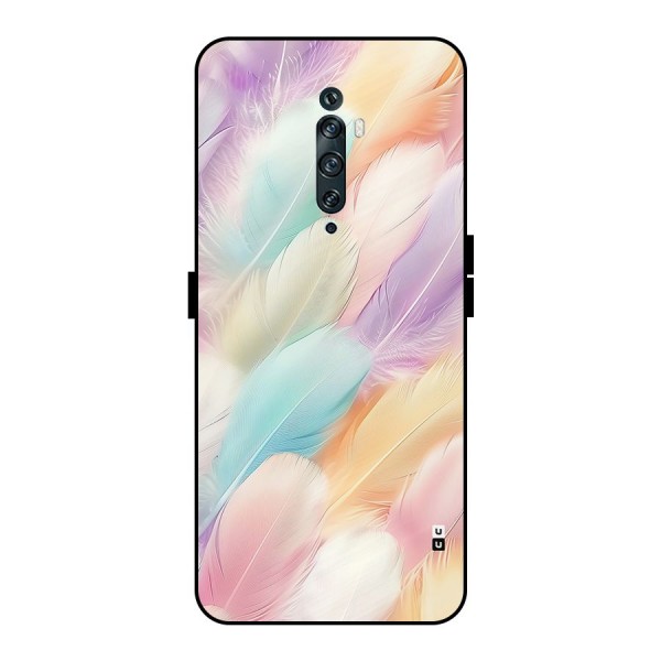 Pastel Feather Metal Back Case for Oppo Reno2 F