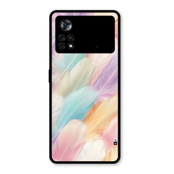 Pastel Feather Metal Back Case for Poco X4 Pro 5G