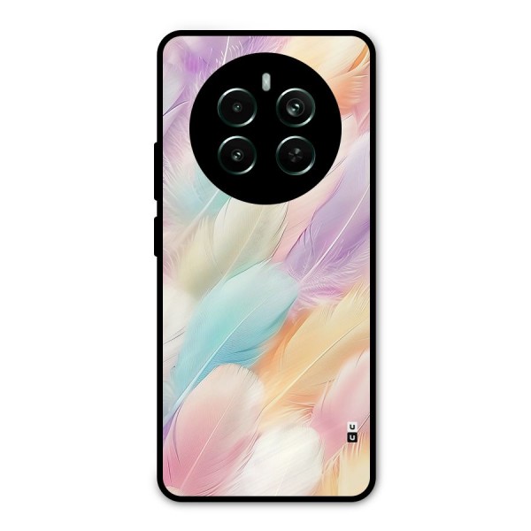 Pastel Feather Metal Back Case for Realme 12 Plus