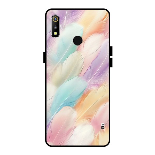 Pastel Feather Metal Back Case for Realme 3