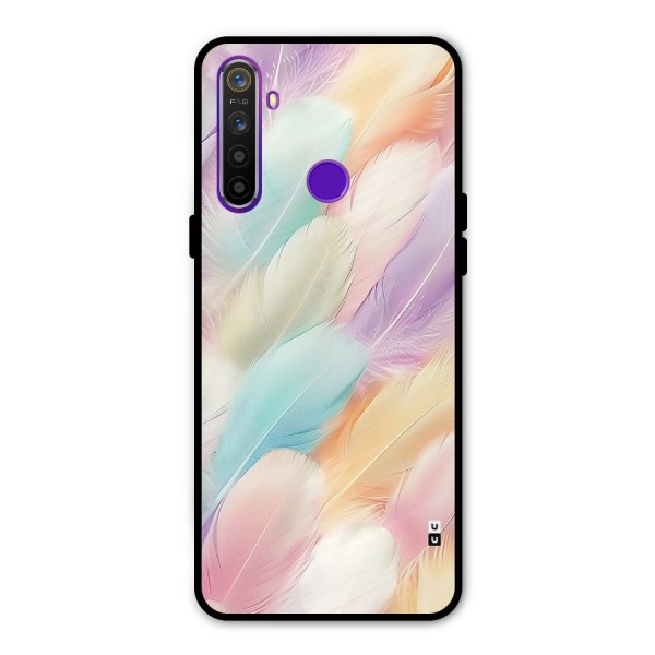 Pastel Feather Metal Back Case for Realme 5